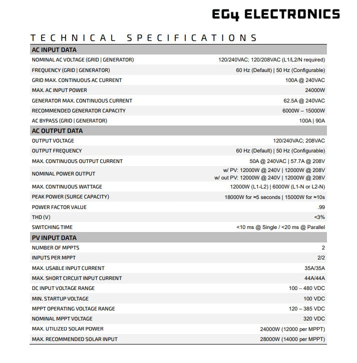EG4 12000XP Off-Grid Inverter 12KW