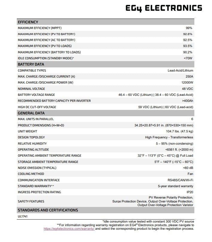 EG4 12000XP Off-Grid Inverter 12KW