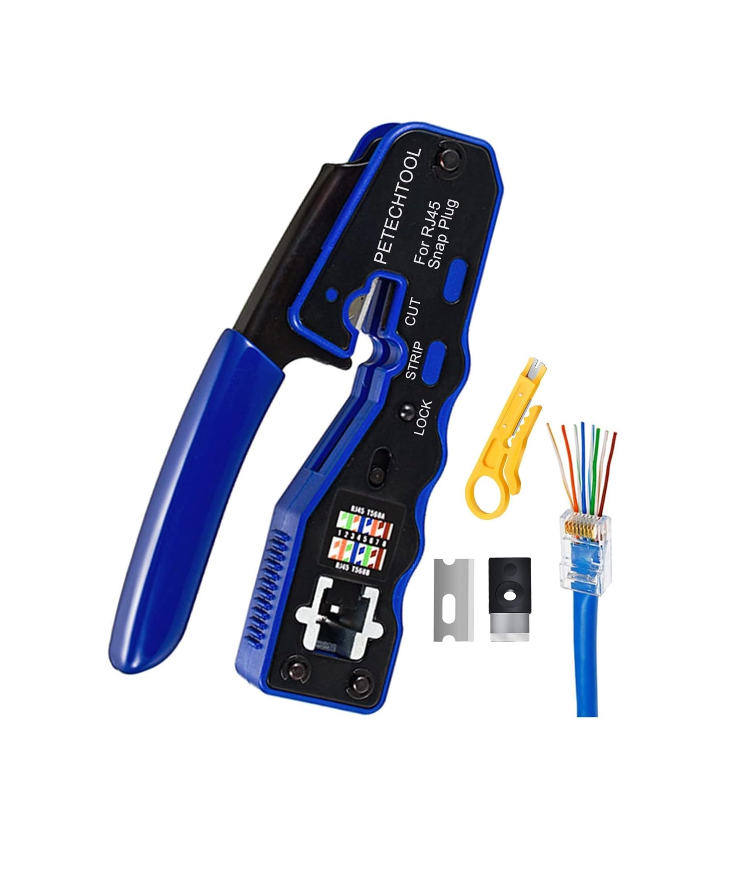 RJ45 Pass through Network Ethernet Crimper Tool