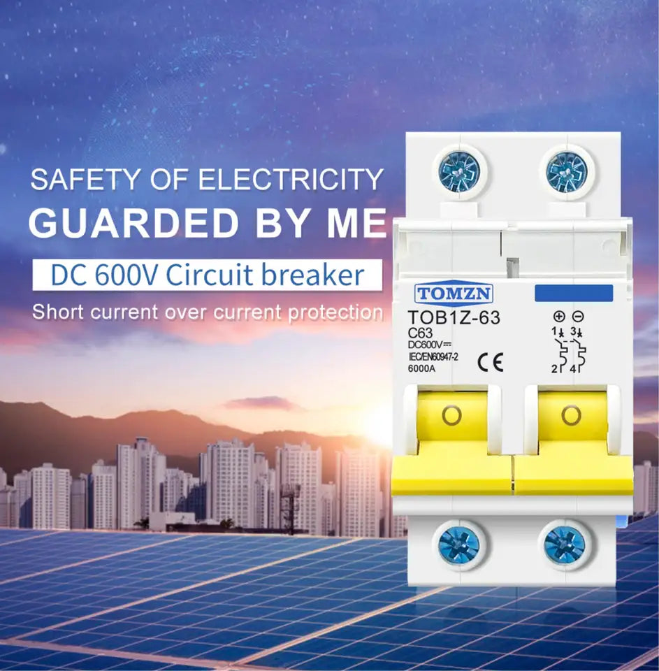 10 Breaker DC 600V Din Rail 2P Tomzn