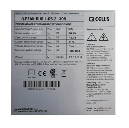 Panel Solar 395W Qcell Mono