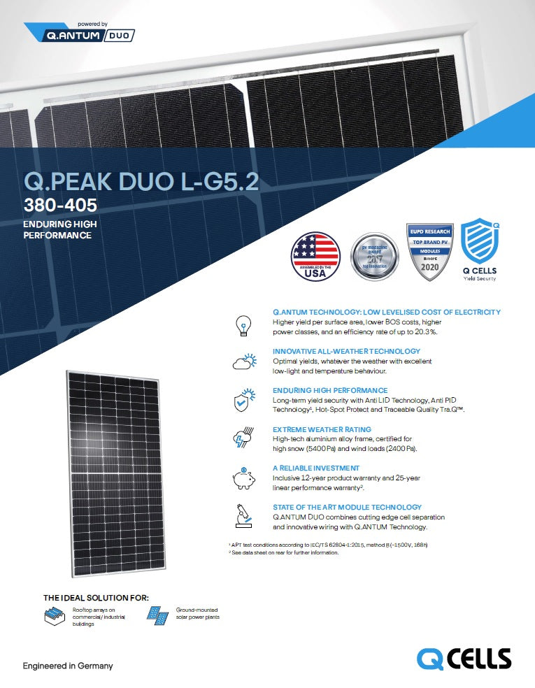 Panel Solar 395W Qcell Mono