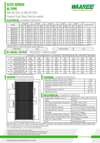 Panel Solar WaaRee Solar 590W Mono N Type