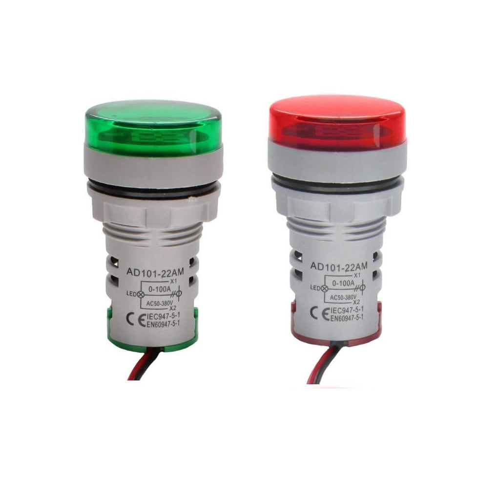 Amperimetro Led Pilot Light 50-300v AC