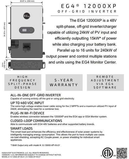 EG4 12000XP Off-Grid Inverter 12KW v2