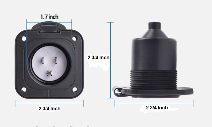 Inlet 125v 15amp NEMA 5-15P