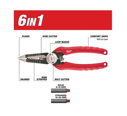 Alicate Pelador de Cable Milwaukee 6 en 1