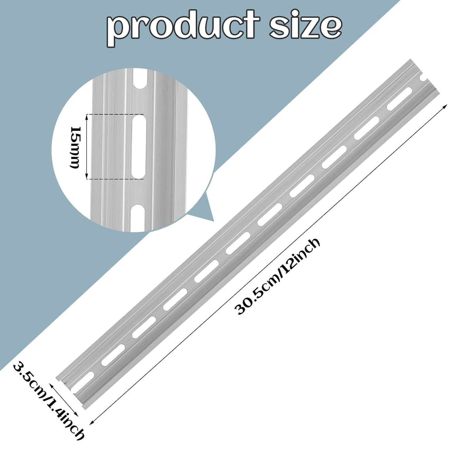 Barra DIN RAIL de 12" en Aluminio