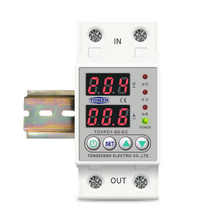 Over under voltage AC protective Din Rail 2 Display TOMZN