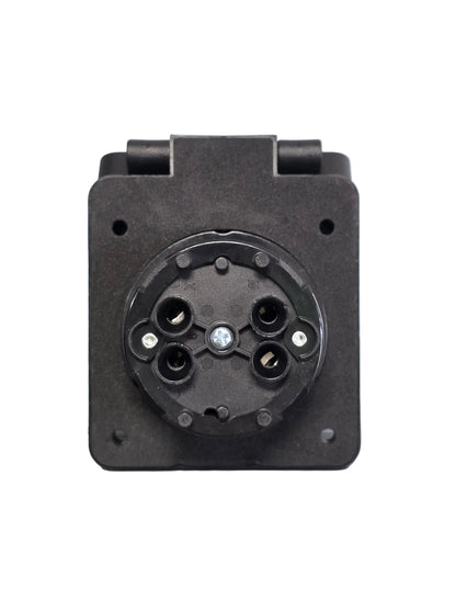 NEMA L14-30P inlet Flanged Tapa Negra