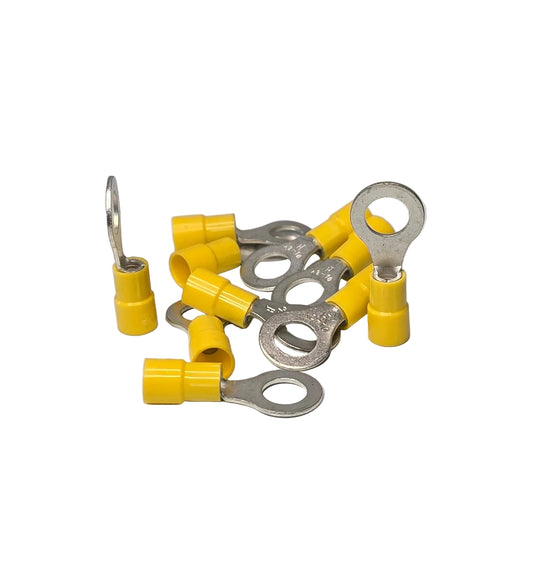 Vinyl Ring Terminal Yellow 12-10 AWG 5/16 Pqt. de 10