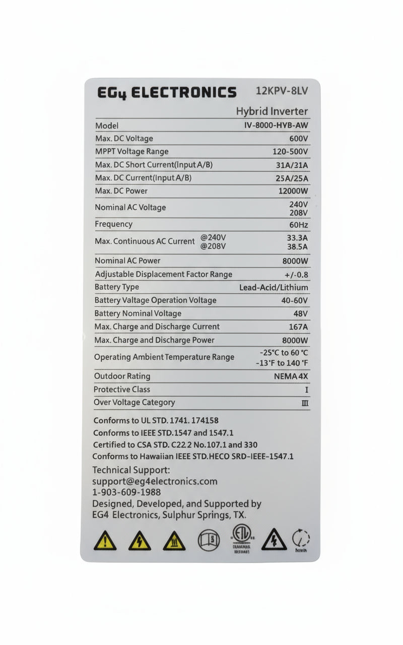 EG4 12KPV All-In-One Hybrid Inverter