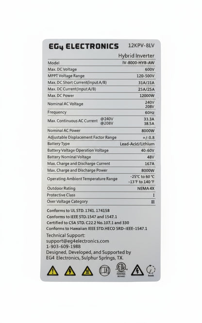 EG4 12KPV All-In-One Hybrid Inverter