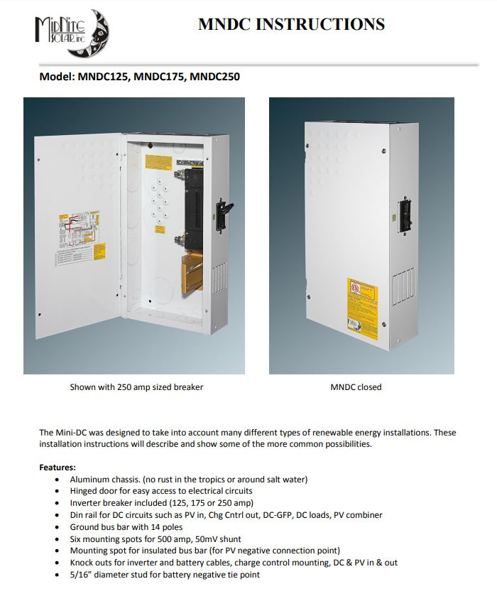 Midnite Solar Main Panel Breaker 125A