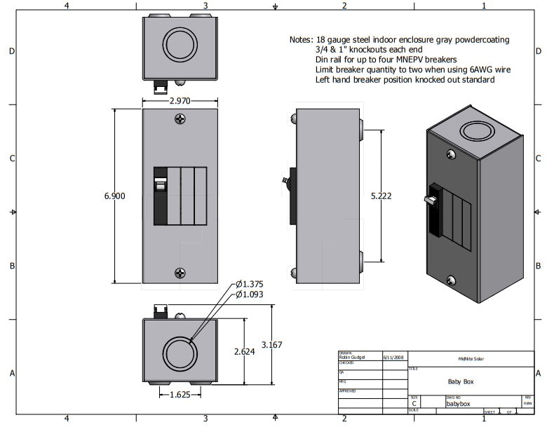 MidNite Baby Box Din Rail